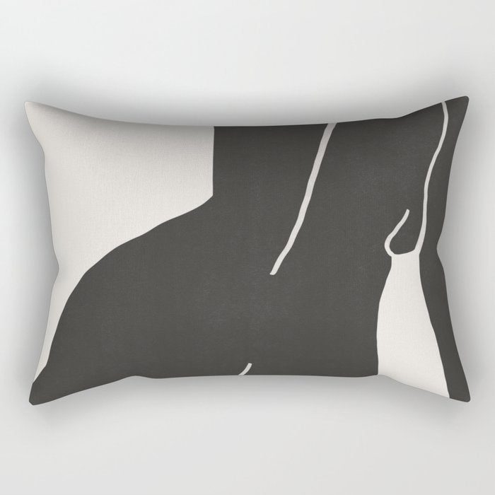 Nude in yellow black var Rectangular Pillow Gallery Image 1