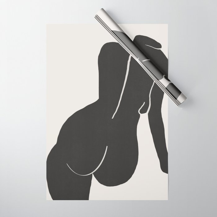 Nude in yellow black var Wrapping Paper Gallery Image 1