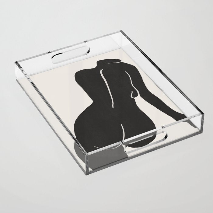 Nude in yellow black var Acrylic Tray Gallery Image 1