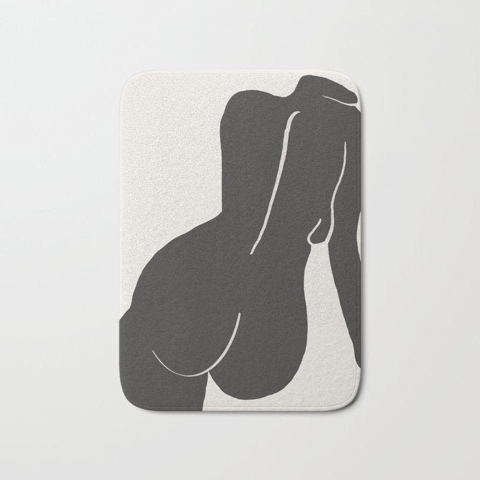 Nude in yellow black var Bath Mat Gallery Image 1