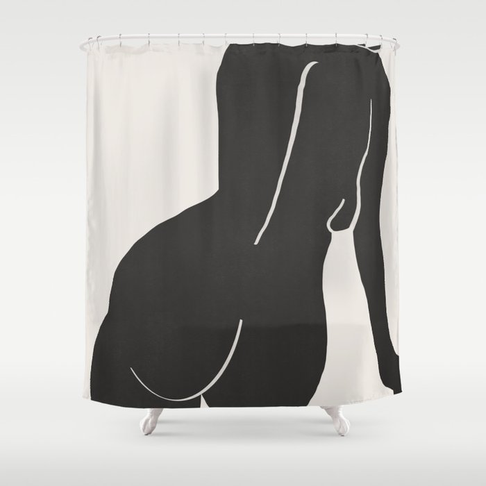 Nude in yellow black var Shower Curtain Gallery Image 1