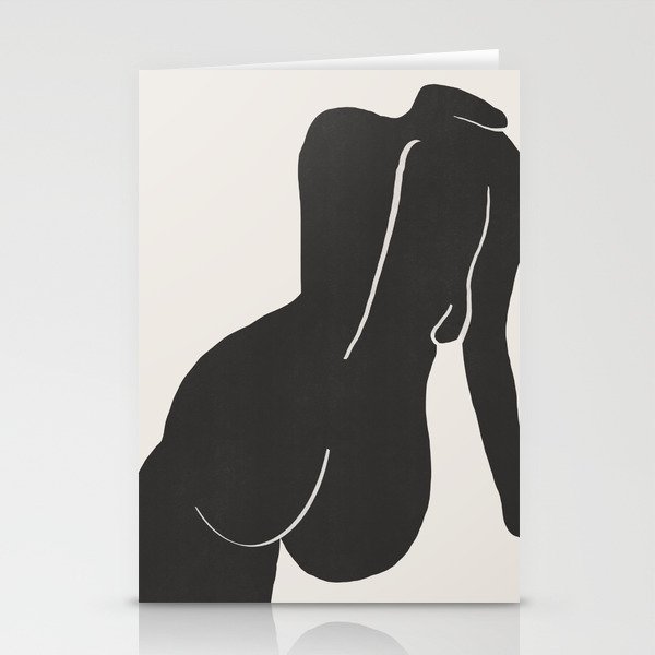 Nude in yellow black var Stationery Card Gallery Image 2
