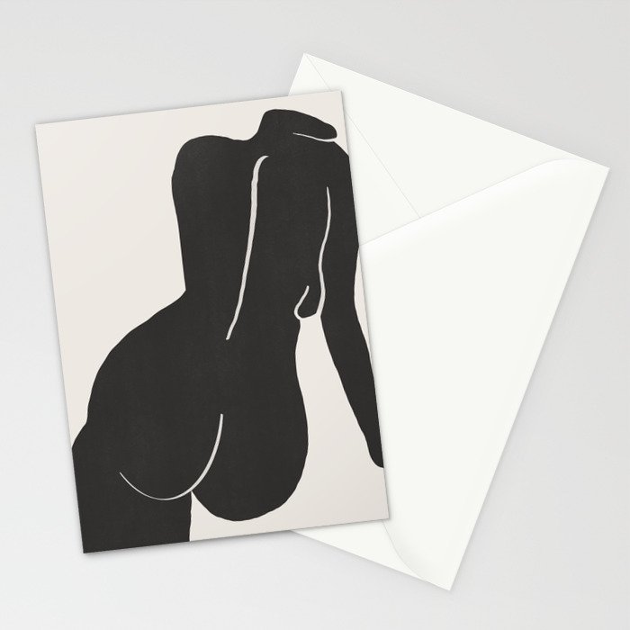 Nude in yellow black var Stationery Card Gallery Image 2