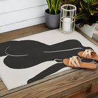 Nude in yellow black var Outdoor Rug Gallery Image 2