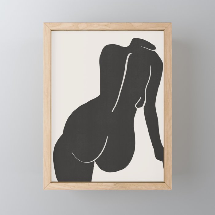 Nude in yellow black var Mini Art Print Gallery Image 1