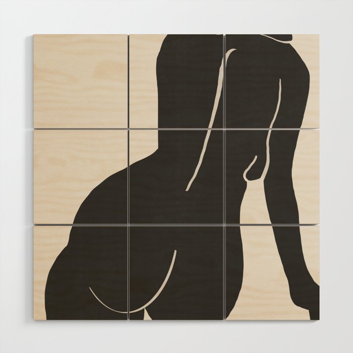 Nude in yellow black var Wood Wall Art Gallery Image 1