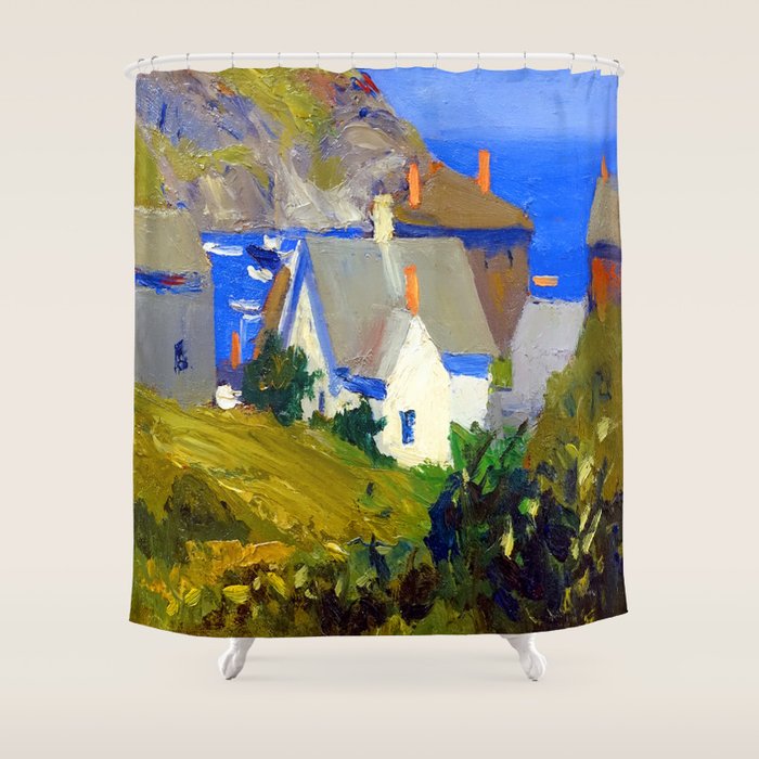 Edward Hopper Monhegan Houses Shower Curtain Gallery Image 1