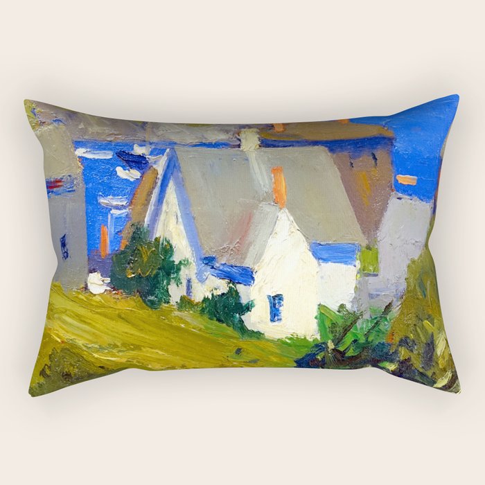 Edward Hopper Monhegan Houses Rectangular Pillow Gallery Image 1