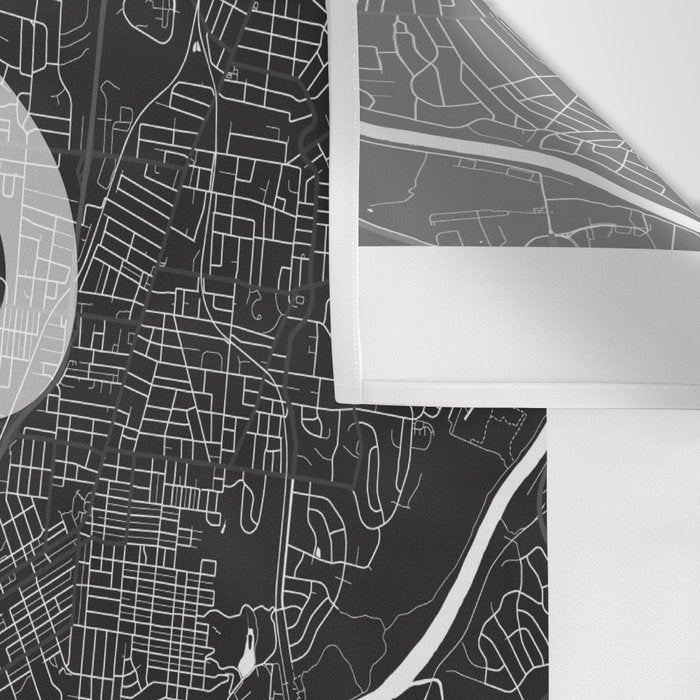 Nashville Mono Street Map Text Overlay Wall Tapestry Gallery Image 3