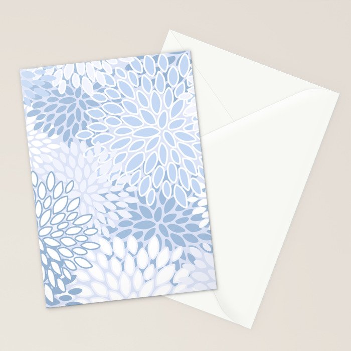Festive, Winter, Floral Prints, Soft Blue and White Stationery Card Gallery Image 2