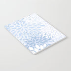 Festive, Winter, Floral Prints, Soft Blue and White Notebook Gallery Image 2