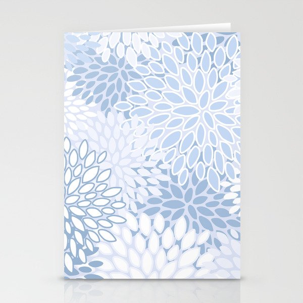 Festive, Winter, Floral Prints, Soft Blue and White Stationery Card Gallery Image 2