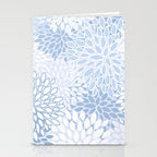 Festive, Winter, Floral Prints, Soft Blue and White Stationery Card Gallery Image 2