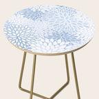 Festive, Winter, Floral Prints, Soft Blue and White Side Table Gallery Image 2
