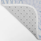 Festive, Winter, Floral Prints, Soft Blue and White Bath Mat Gallery Image 2