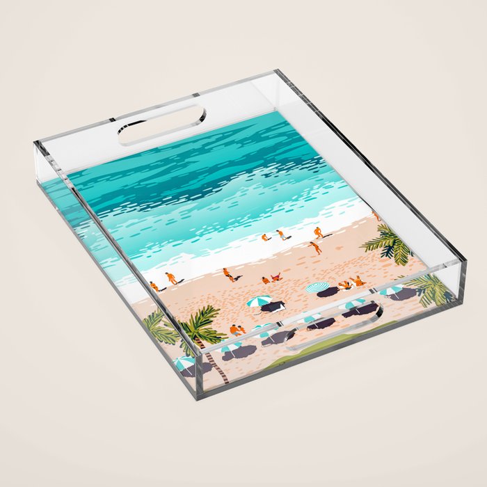 Dream in Colors Borrowed From The Sea | Ocean Tropical Beachy Summer | Swim Surf Travel Vacation Acrylic Tray Gallery Image 1