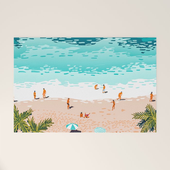 Dream in Colors Borrowed From The Sea | Ocean Tropical Beachy Summer | Swim Surf Travel Vacation Welcome Mat Gallery Image 1