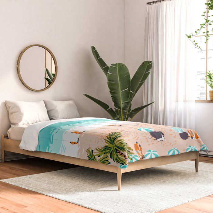 Dream in Colors Borrowed From The Sea | Ocean Tropical Beachy Summer | Swim Surf Travel Vacation Comforter Gallery Image 2