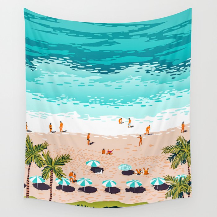 Dream in Colors Borrowed From The Sea | Ocean Tropical Beachy Summer | Swim Surf Travel Vacation Wall Tapestry Gallery Image 1