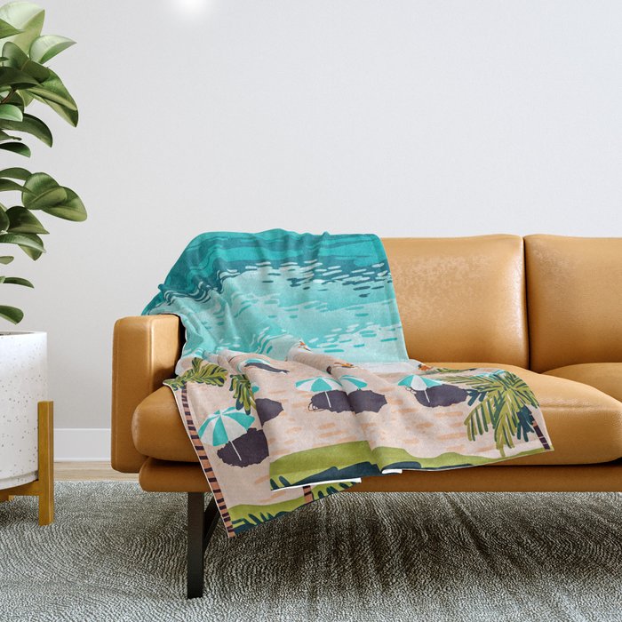 Dream in Colors Borrowed From The Sea | Ocean Tropical Beachy Summer | Swim Surf Travel Vacation Throw Blanket Gallery Image 1
