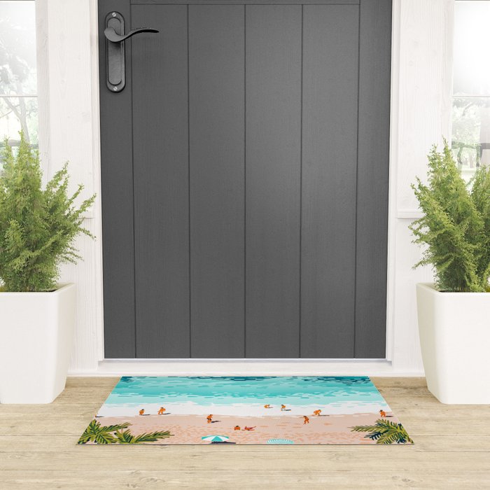 Dream in Colors Borrowed From The Sea | Ocean Tropical Beachy Summer | Swim Surf Travel Vacation Welcome Mat Gallery Image 3
