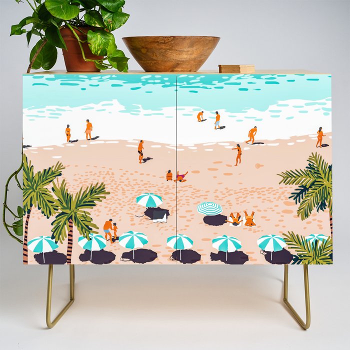 Dream in Colors Borrowed From The Sea | Ocean Tropical Beachy Summer | Swim Surf Travel Vacation Credenza Gallery Image 1