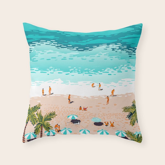 Dream in Colors Borrowed From The Sea | Ocean Tropical Beachy Summer | Swim Surf Travel Vacation Throw Pillow Gallery Image 6