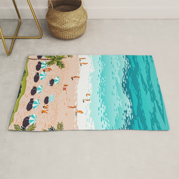 Dream in Colors Borrowed From The Sea | Ocean Tropical Beachy Summer | Swim Surf Travel Vacation Rug Gallery Image 1