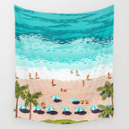 Dream in Colors Borrowed From The Sea | Ocean Tropical Beachy Summer | Swim Surf Travel Vacation Wall Tapestry Gallery Image 4