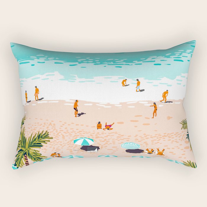Dream in Colors Borrowed From The Sea | Ocean Tropical Beachy Summer | Swim Surf Travel Vacation Rectangular Pillow Gallery Image 2