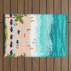 Dream in Colors Borrowed From The Sea | Ocean Tropical Beachy Summer | Swim Surf Travel Vacation Outdoor Rug Gallery Image 1