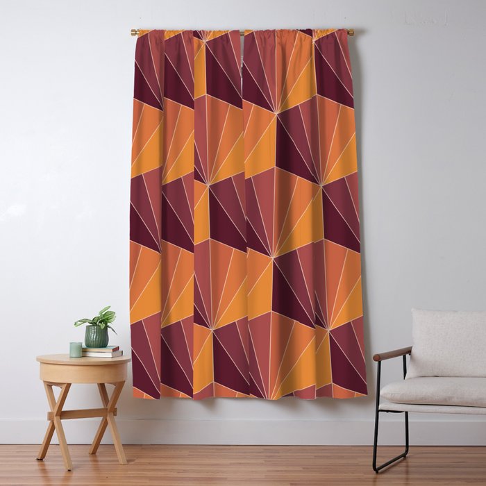 Gisela Color Block Pattern X Window Curtain Gallery Image 1
