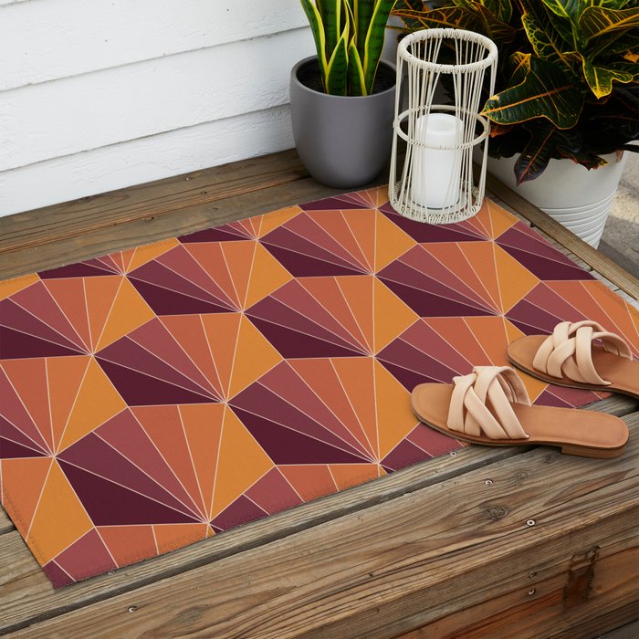 Gisela Color Block Pattern X Outdoor Rug Gallery Image 2