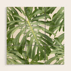 Vibrant tropical foliage on white Wood Wall Art Gallery Image 1