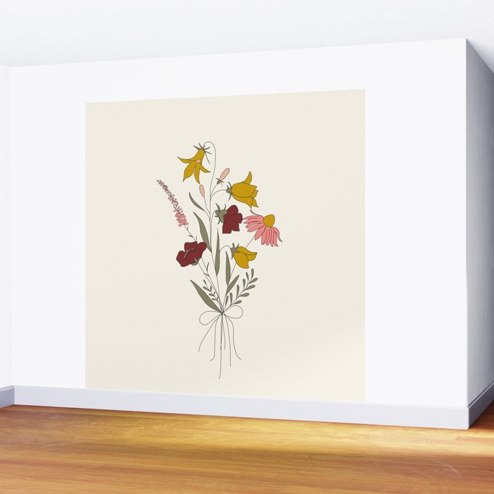 Wildflowers Bouquet Wall Mural Gallery Image 2