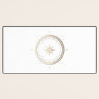 Gold Compass on White II Desk Mat Gallery Image 3