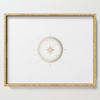 Gold Compass on White II Serving Tray Gallery Image 1