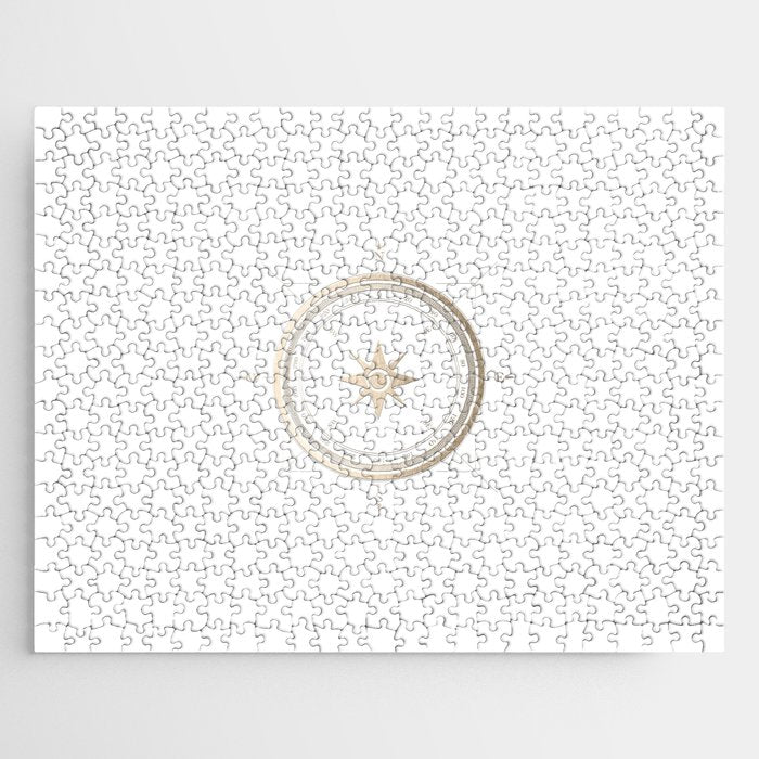 Gold Compass on White II Jigsaw Puzzle Gallery Image 1