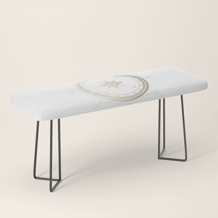 Gold Compass on White II Bench Gallery Image 1