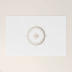Gold Compass on White II Welcome Mat Gallery Image 1