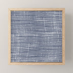 Abstract Stripes Pattern, Indigo, Navy Blue Mini Art Print Gallery Image 1