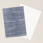 Abstract Stripes Pattern, Indigo, Navy Blue Stationery Card Gallery Image 2