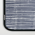 Abstract Stripes Pattern, Indigo, Navy Blue Laptop Sleeve Gallery Image 3