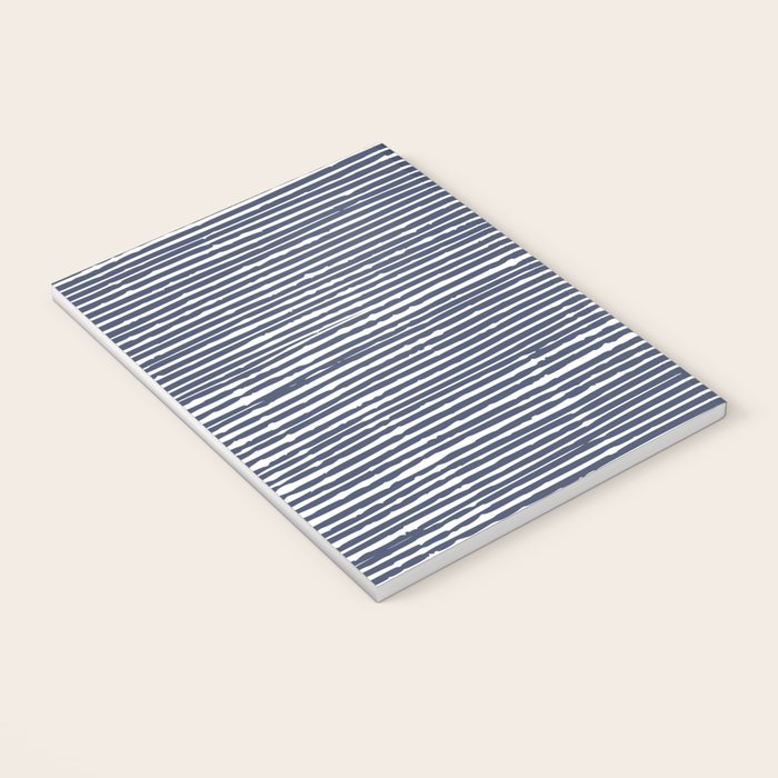 Abstract Stripes Pattern, Indigo, Navy Blue Notebook Gallery Image 3