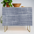 Abstract Stripes Pattern, Indigo, Navy Blue Credenza Gallery Image 1