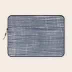 Abstract Stripes Pattern, Indigo, Navy Blue Laptop Sleeve Gallery Image 1