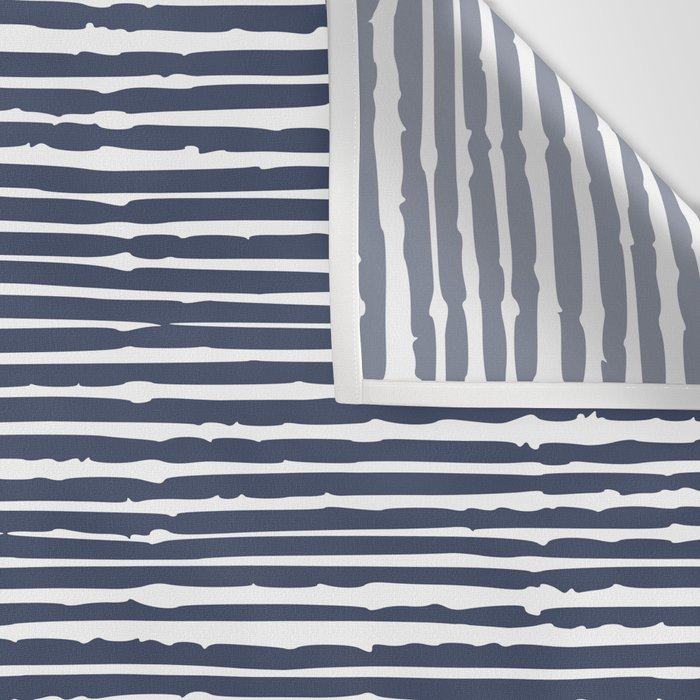 Abstract Stripes Pattern, Indigo, Navy Blue Wall Tapestry Gallery Image 3