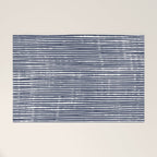 Abstract Stripes Pattern, Indigo, Navy Blue Welcome Mat Gallery Image 1