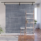 Abstract Stripes Pattern, Indigo, Navy Blue Wall Mural Gallery Image 1