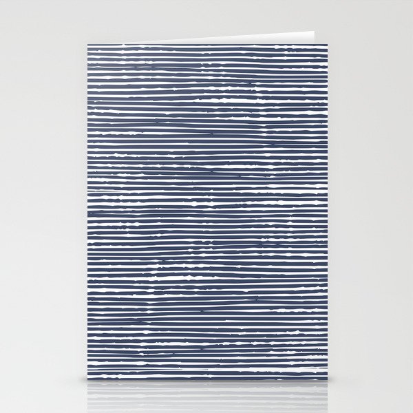 Abstract Stripes Pattern, Indigo, Navy Blue Stationery Card Gallery Image 1